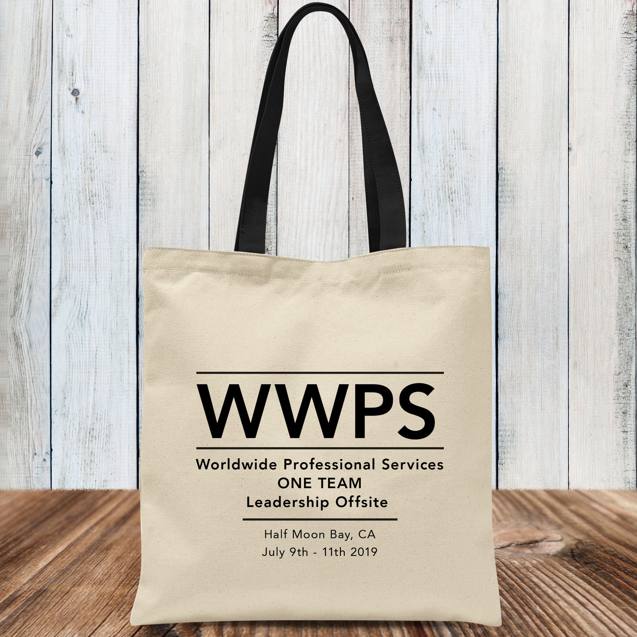 Custom Logo: Natural Canvas Tote Bag