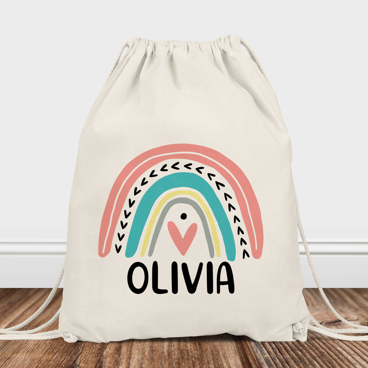 rainbow drawstring backpack