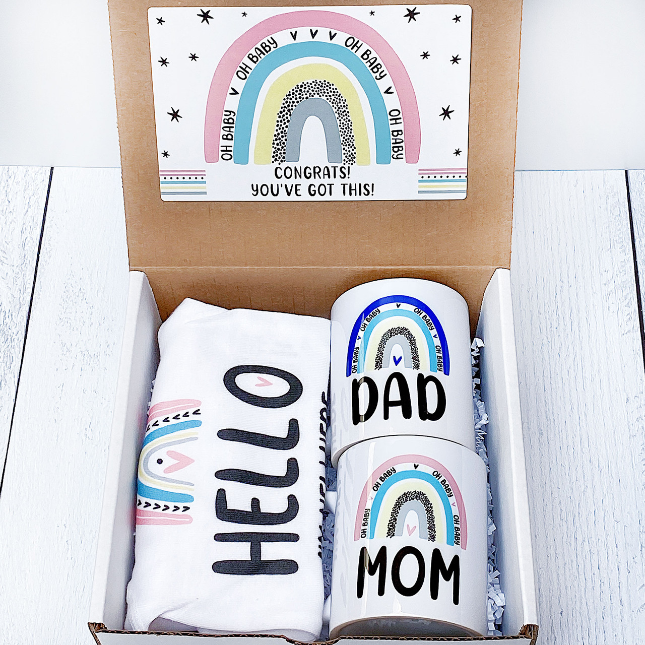 Mod Rainbow Baby Girl + New Parents Gift Box