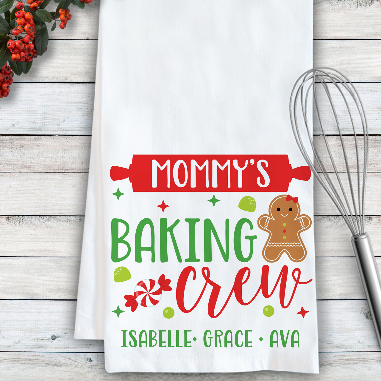 Gingerbread Cookie Baking Crew Custom Christmas Aprons