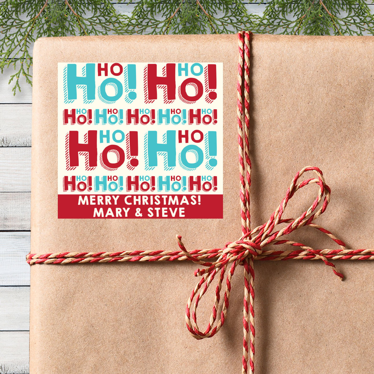 Ho Ho Holiday Personalized Christmas Gift Labels