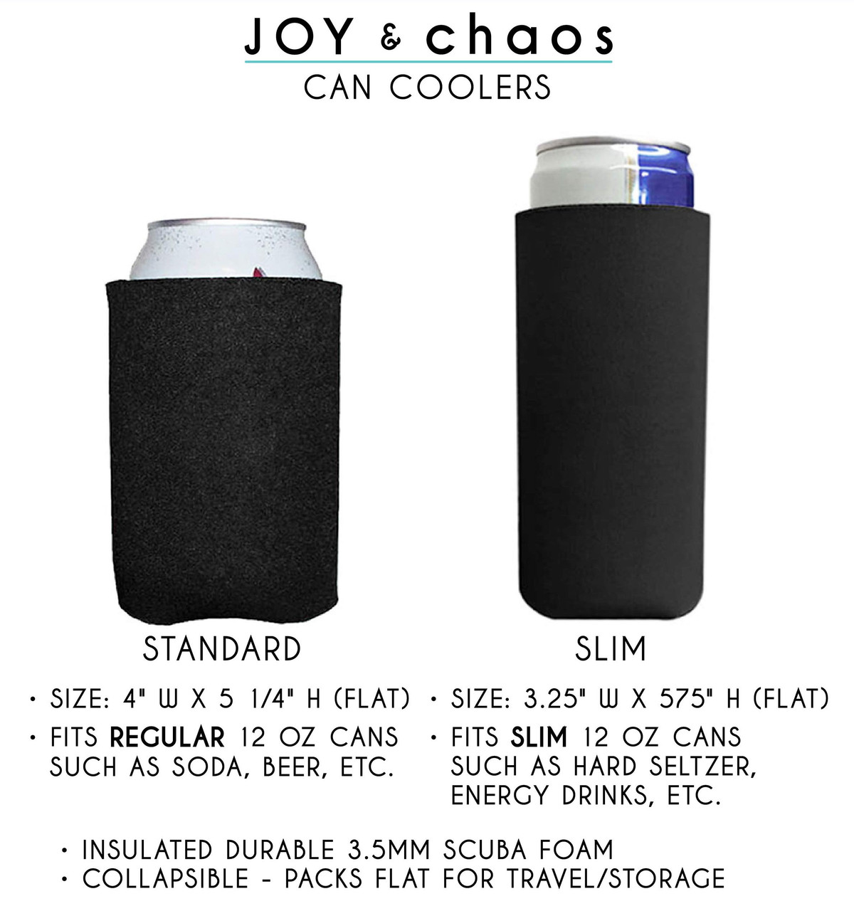 Skinny Tall Insulated Engraved Can Cooler | 2 Colors