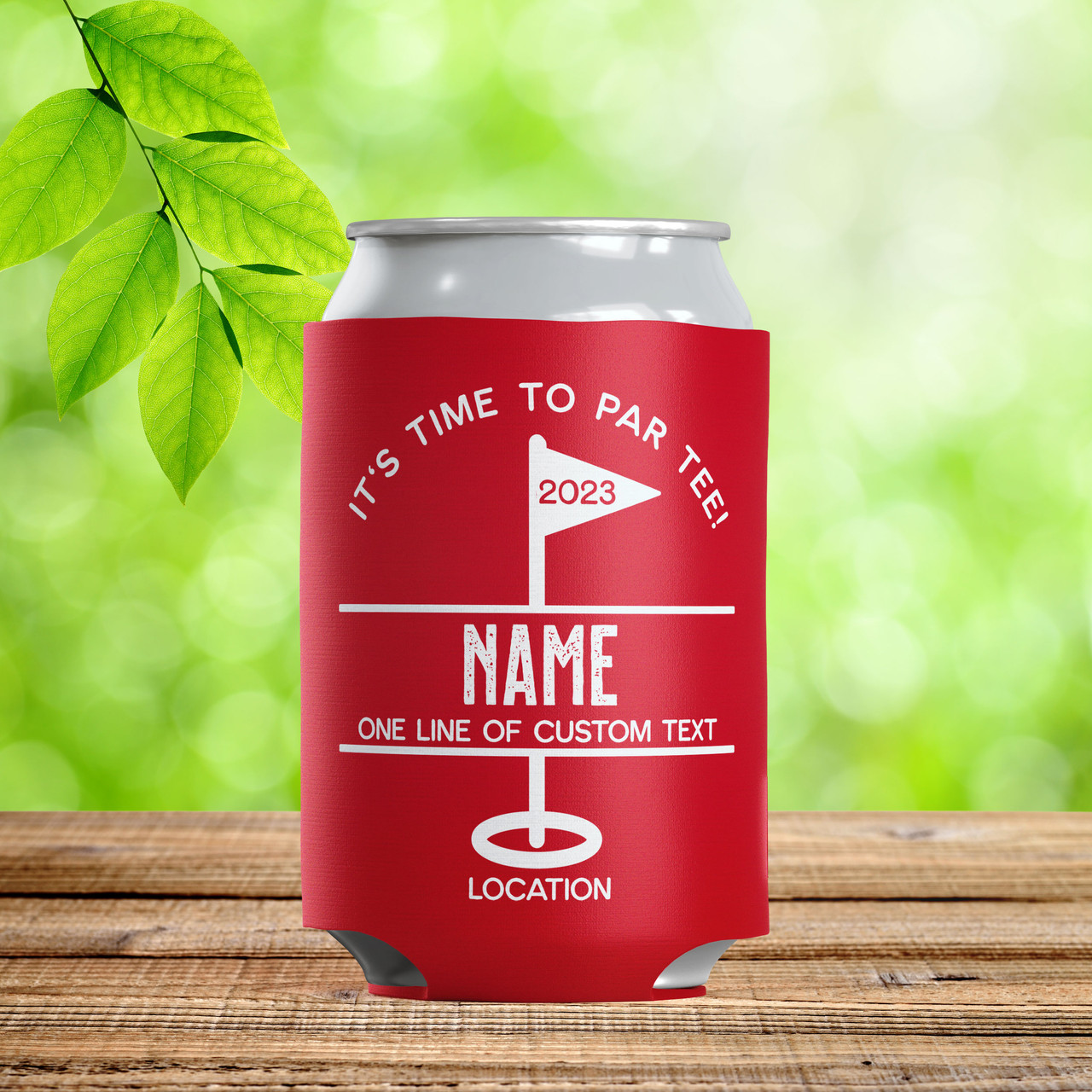 Custom Can Cooler: Golf Par Tee - Golf Party Favor Can Cozy