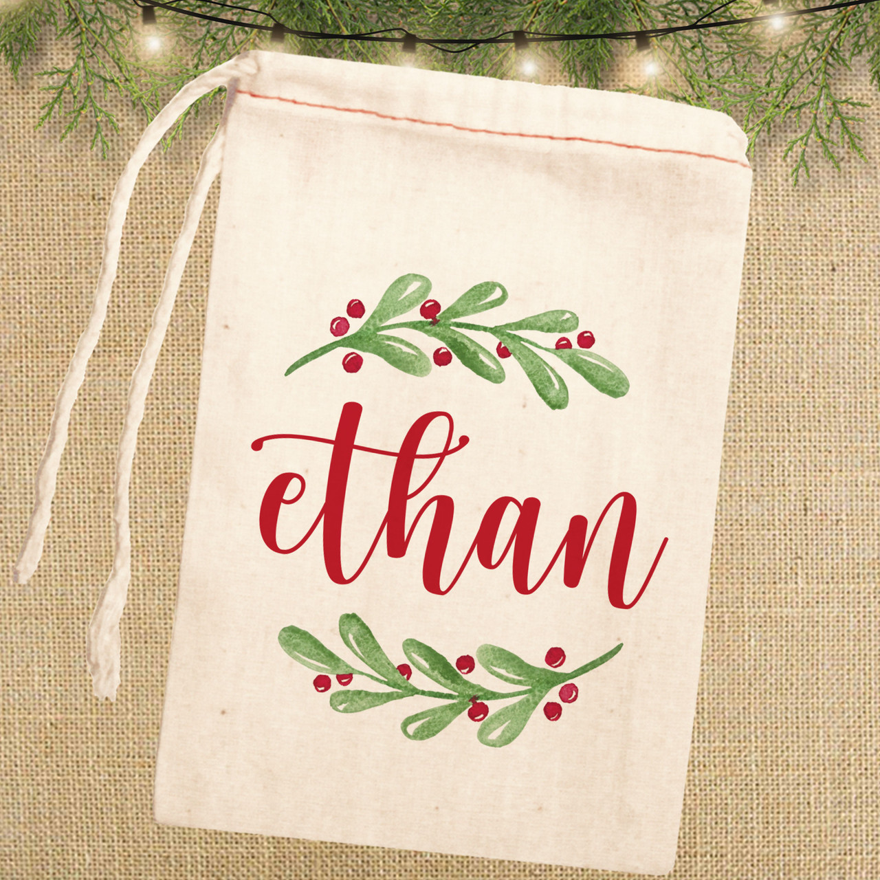 Watercolor Holly Gift Bags