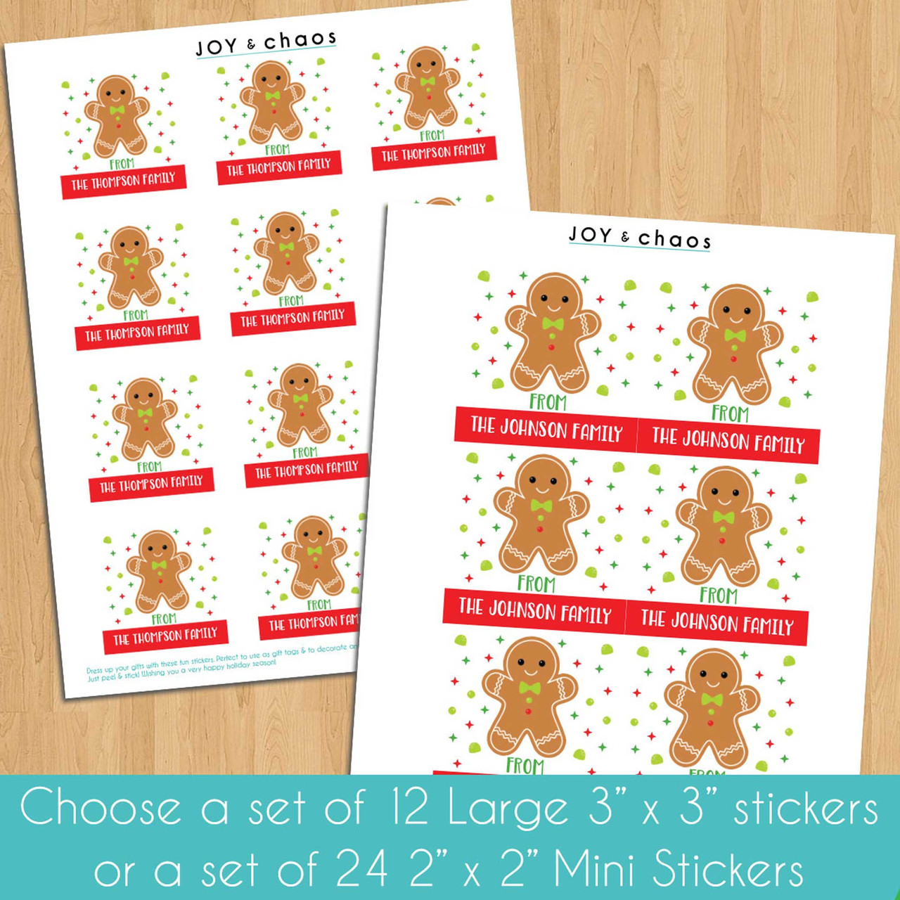 Gingerbread Cookie Dough Christmas Gift labels and Tags