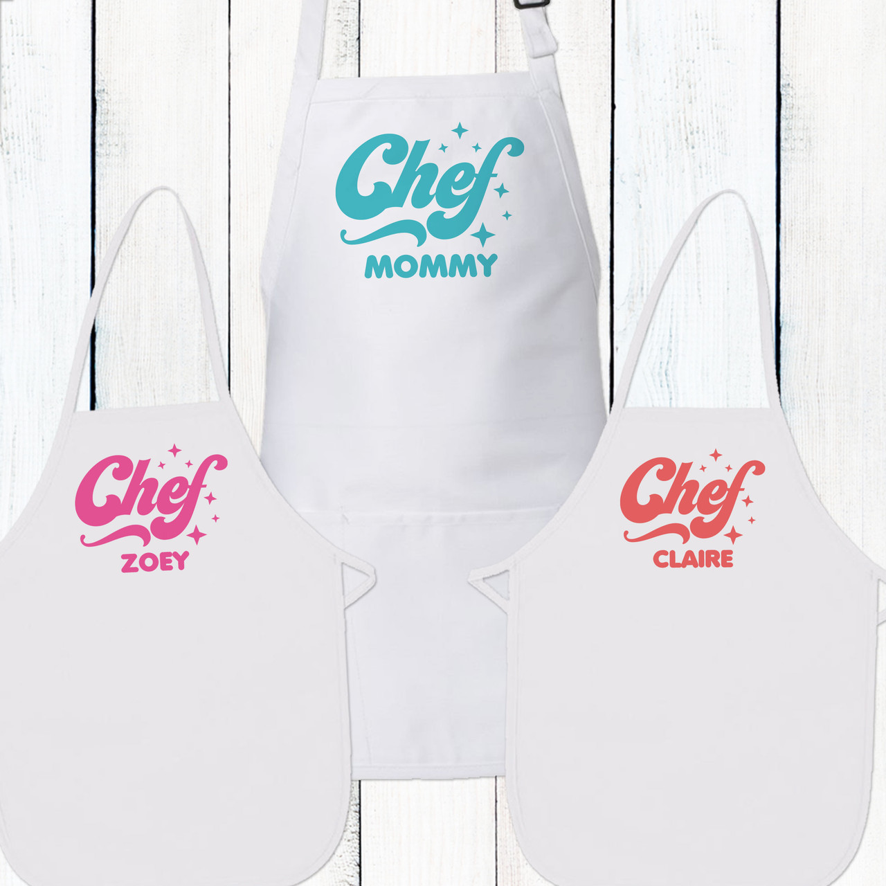Set of 3+ Custom Apron, Personalized Family Aprons