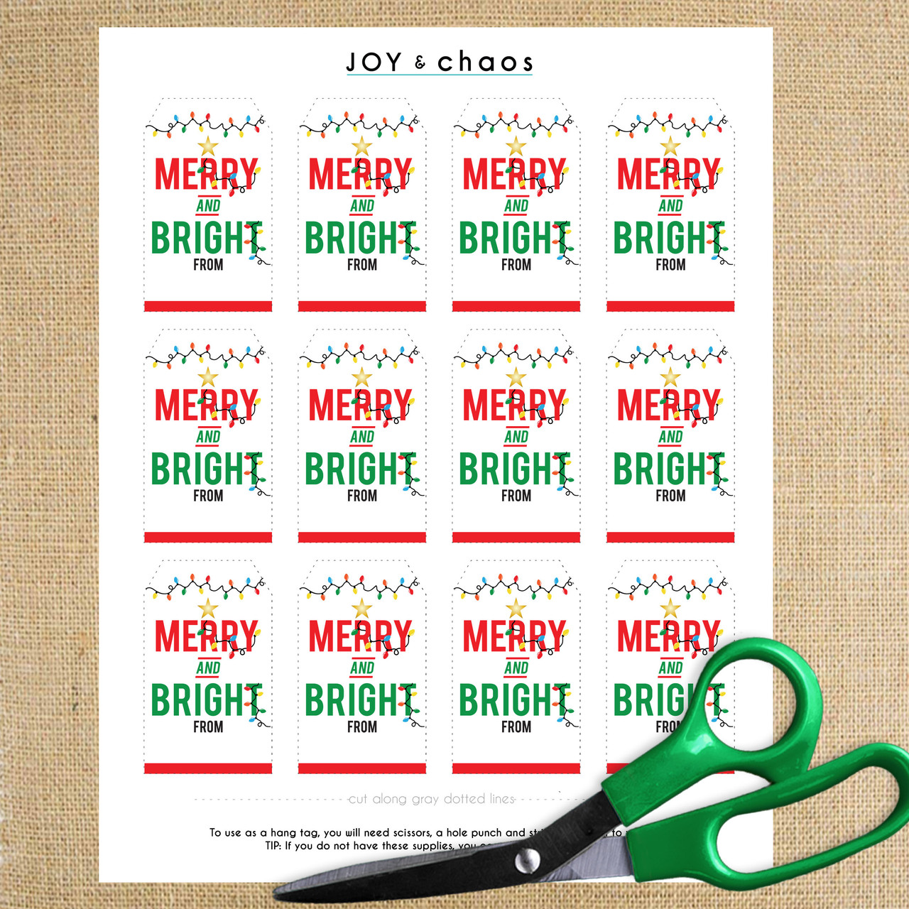 Printable Christmas Gift Tag Labels for Print and Cut