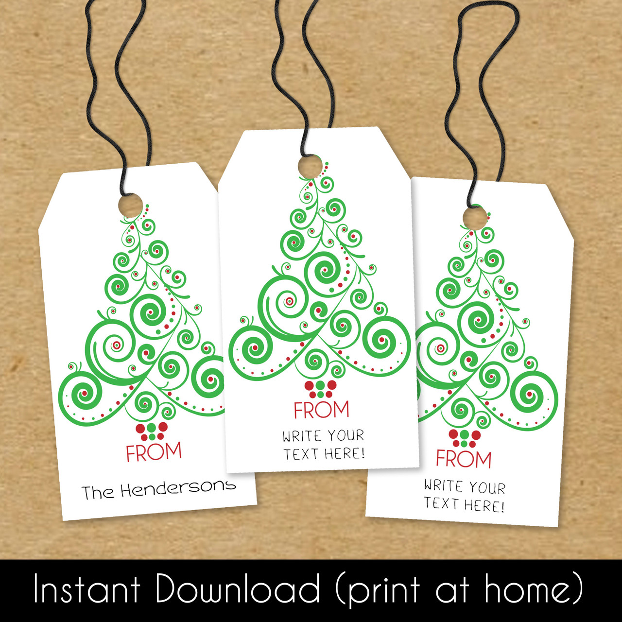 Simple Merry Christmas Printable Gift Tags, Feliz Navidad Gift Tag, Holiday  Gift Tags, Boho Christmas Tree