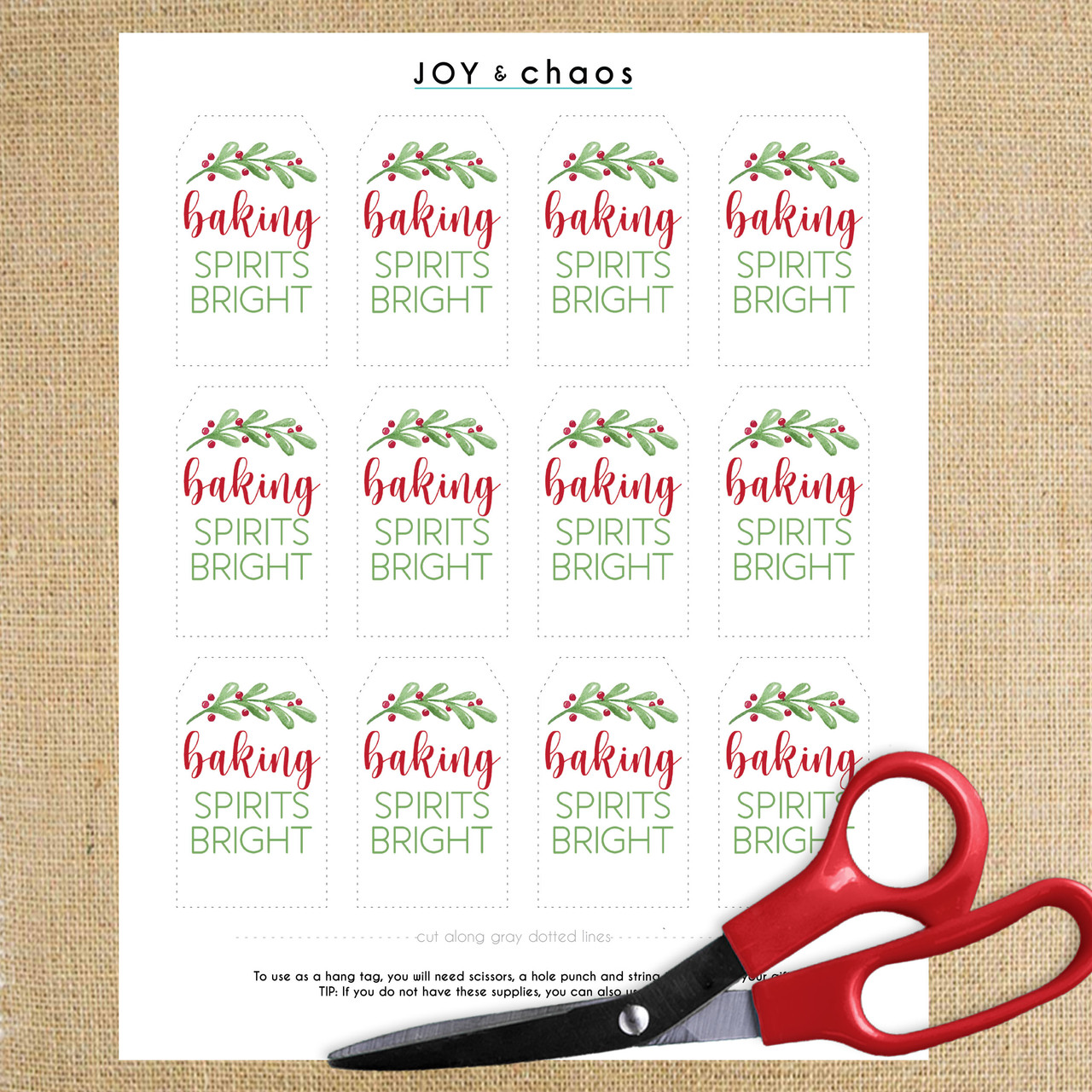 Christmas Baked Goods Gift Tags Template