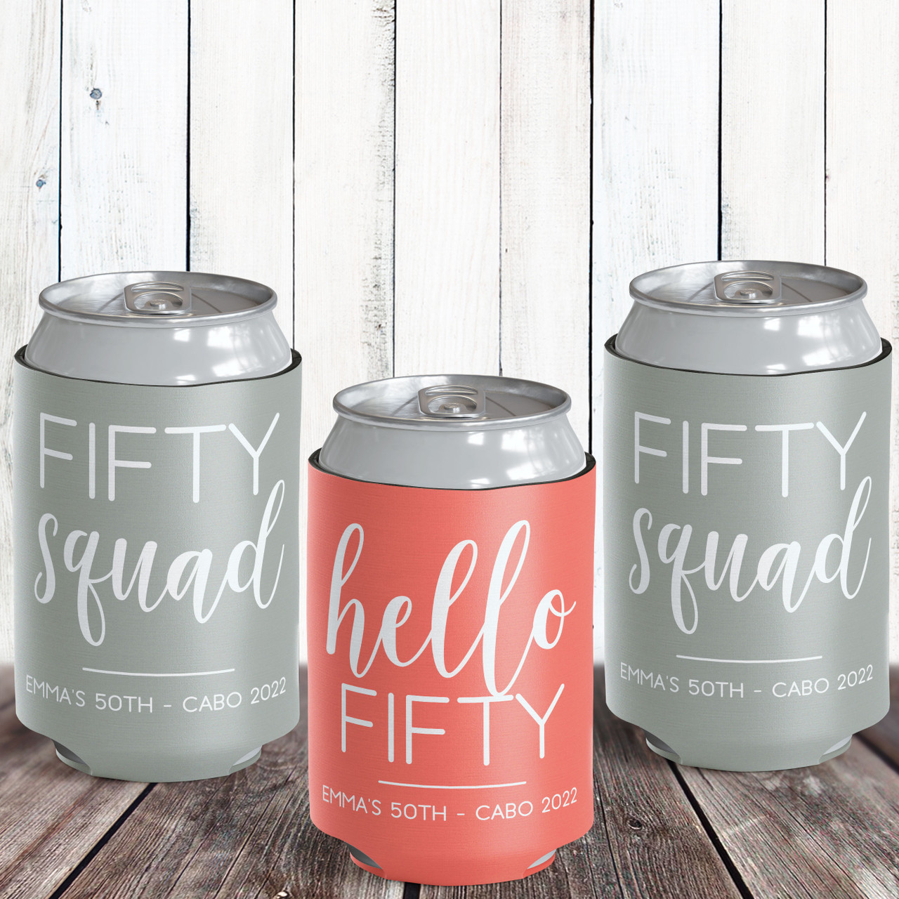 Discount custom 50th birthday koozies Top Sellers