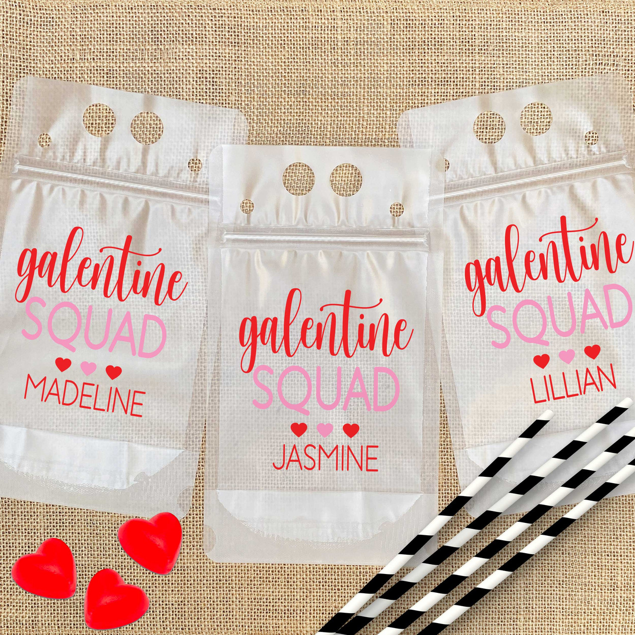 Galentines Day 2023 Drink Pouches Juice Pouches Galentine's Day Alcohol  Pouches Reusable Drink Pouch Adult Juice Pouch 