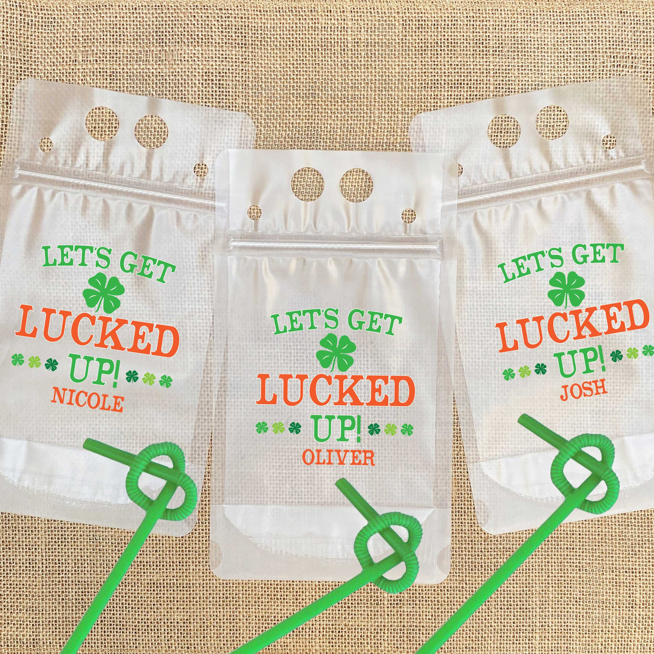 St. Patrick's Day Personalized Drink Pouches
