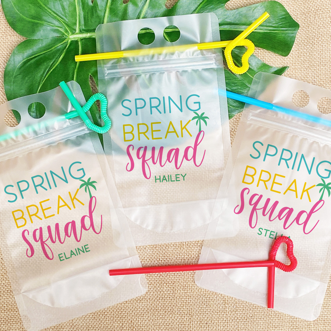 Personalized Drink Pouches, Booze Bags, Reusable Pouches With