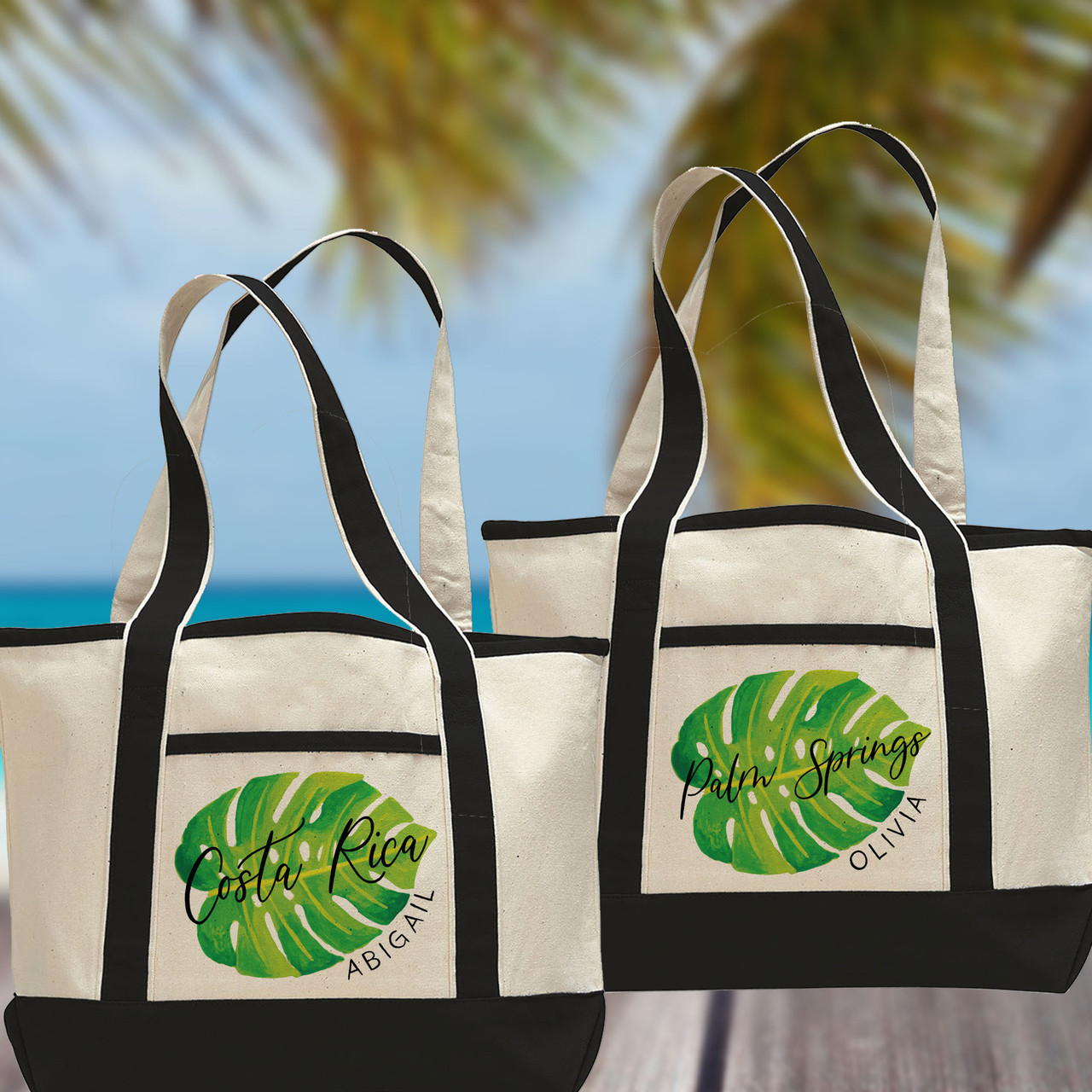 Tropical Leaf Beach Tote Bag