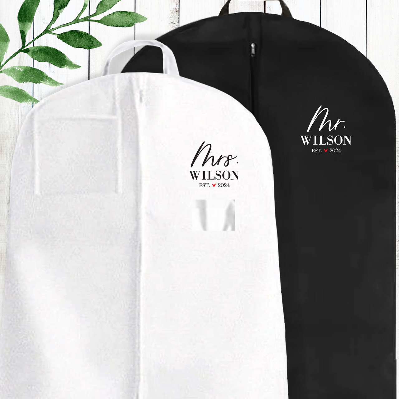 Modern Mr. Mrs. Garment Bags