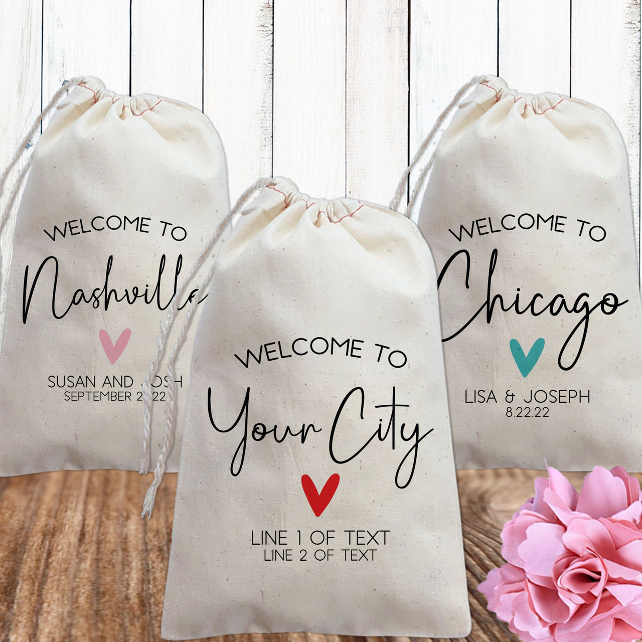 Personalized Welcome to Our Wedding Wedding Welcome Bag /// Wedding Guest  Bags, Hotel Welcome Bags, Welcome Bags