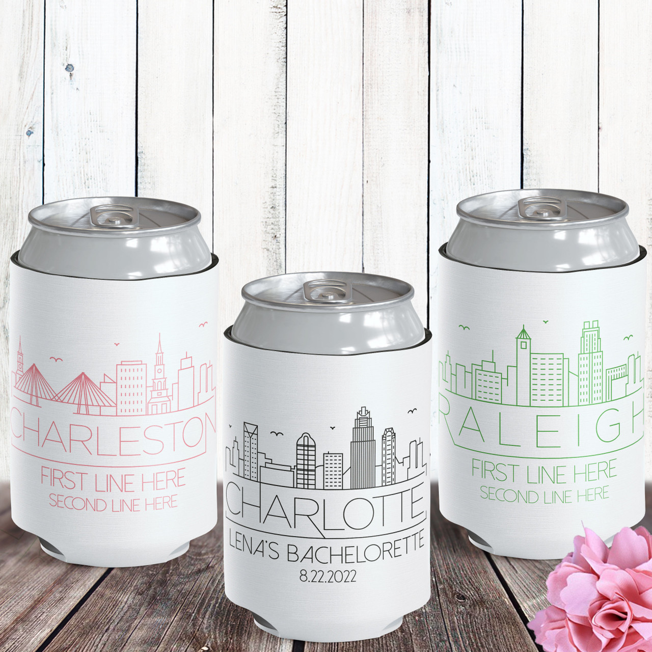 Custom Tall Boy 16oz Wedding Can Cooler - Your Custom Design