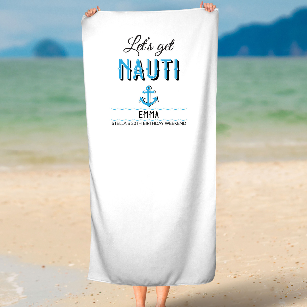 personalized nautical beach towels