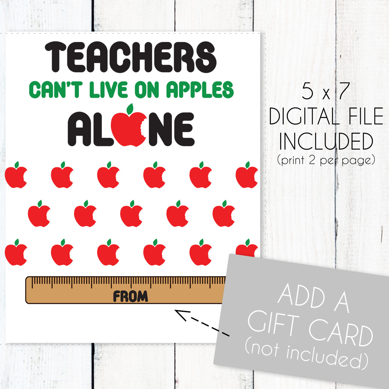 Unique Printable Gift Cards for Moms, Teachers & More -