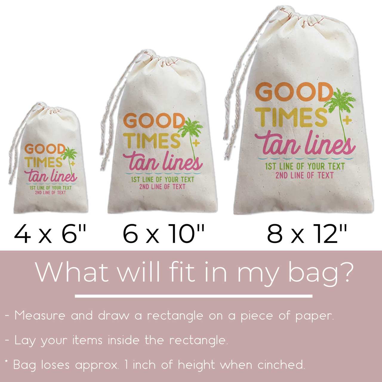 Good Times & Tan Lines Tote Bags – Personalized Beach Girls Trip Gifts