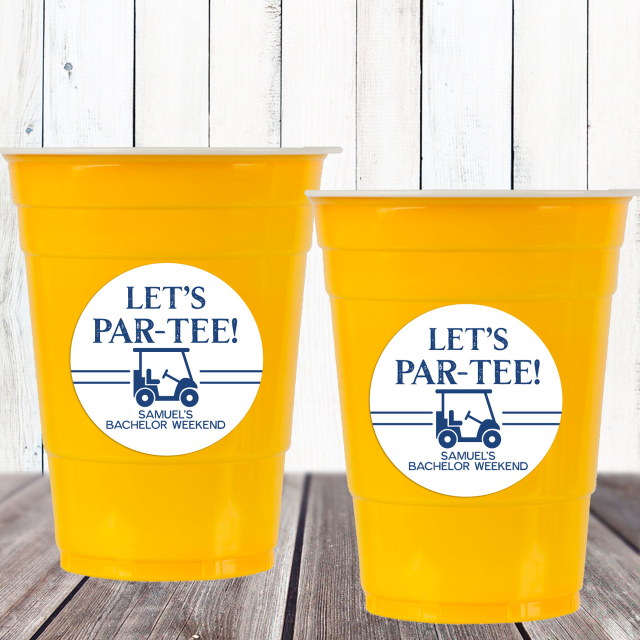 Golf Par-Tee Custom Party Favor Labels - Plastic Cup Stickers