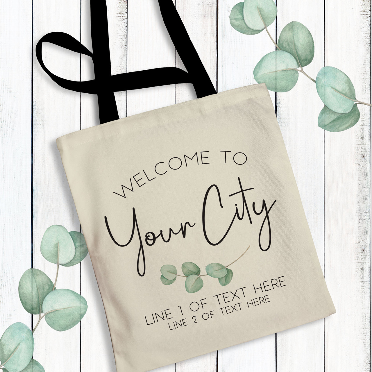 Eucalyptus Wedding Welcome Tote Bags