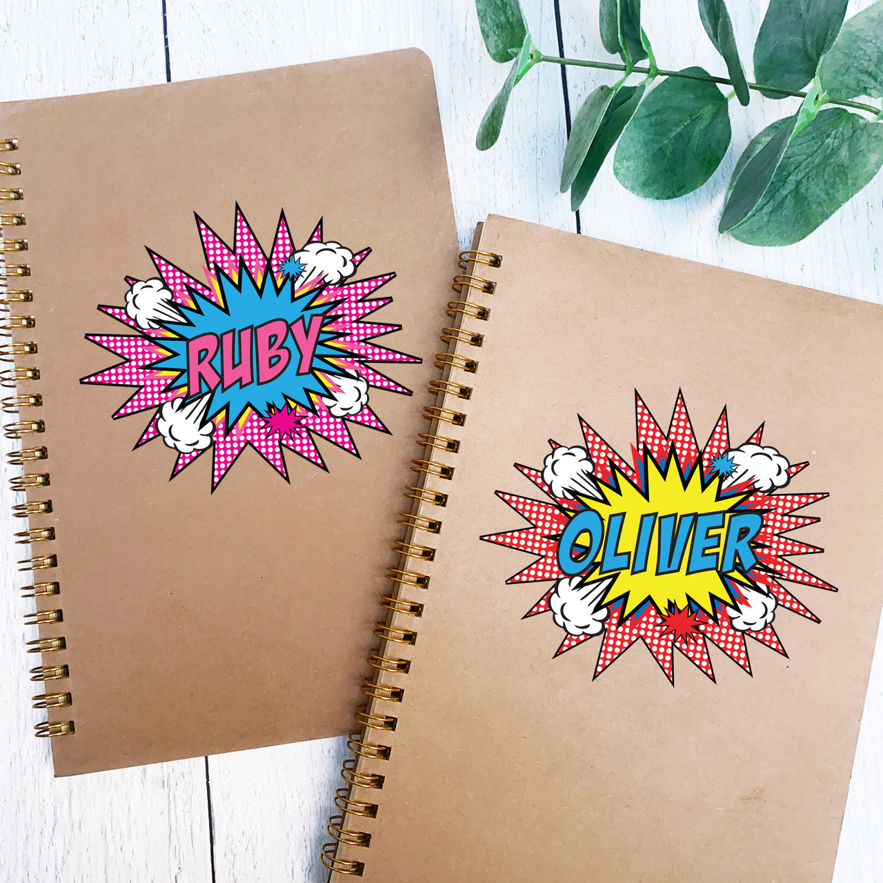 Pop Art Personalized Notebooks for Kids