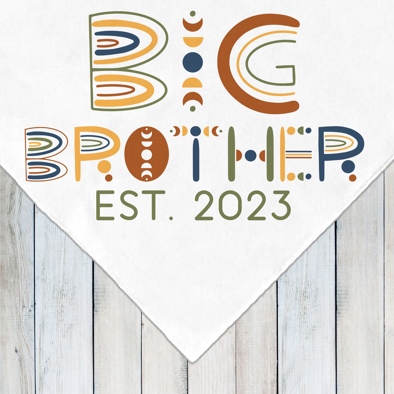 Boho Earth Custom Big Brother or Little Brother Dog Bandana