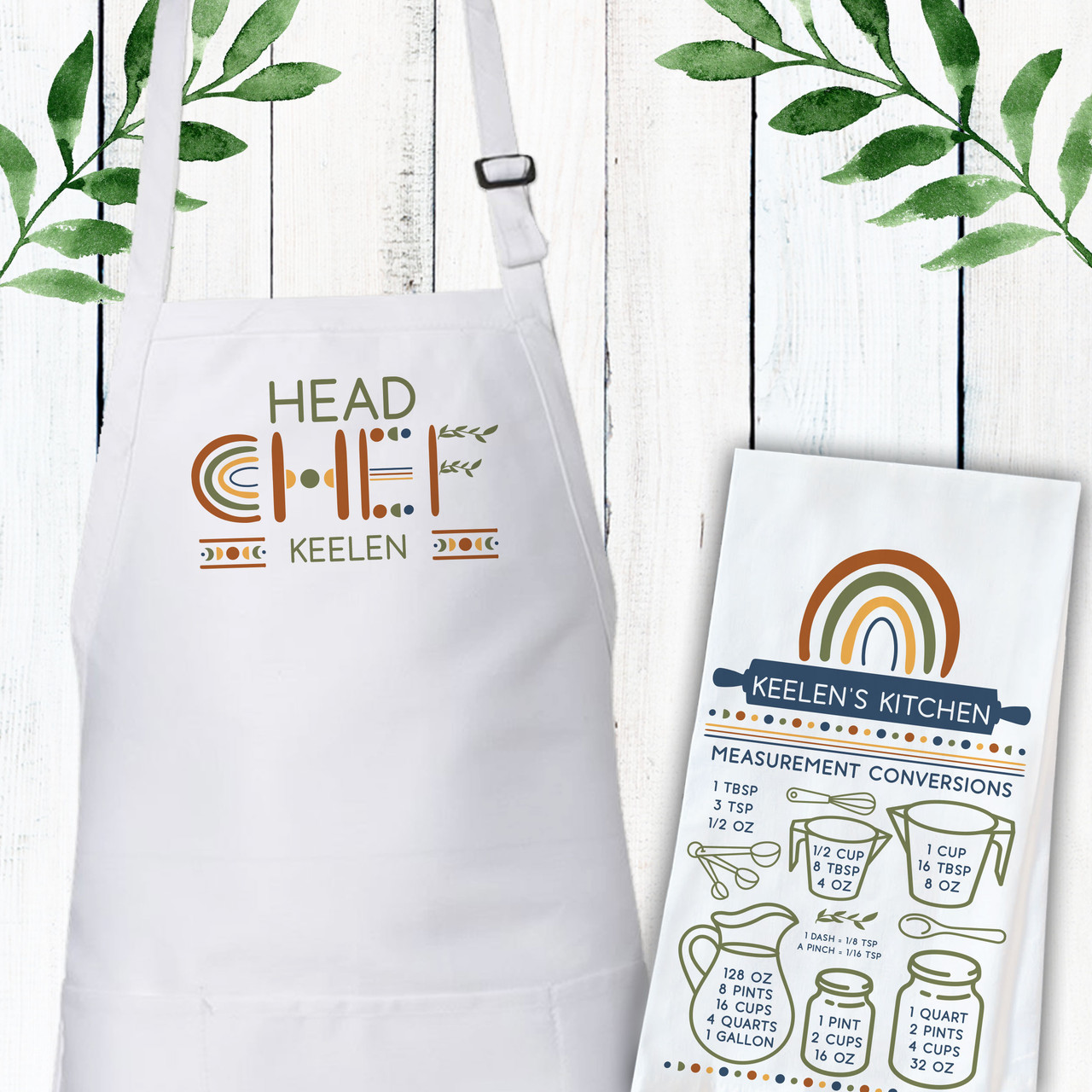 Boho Earth Personalized Aprons for Toddlers, Kids and Adults