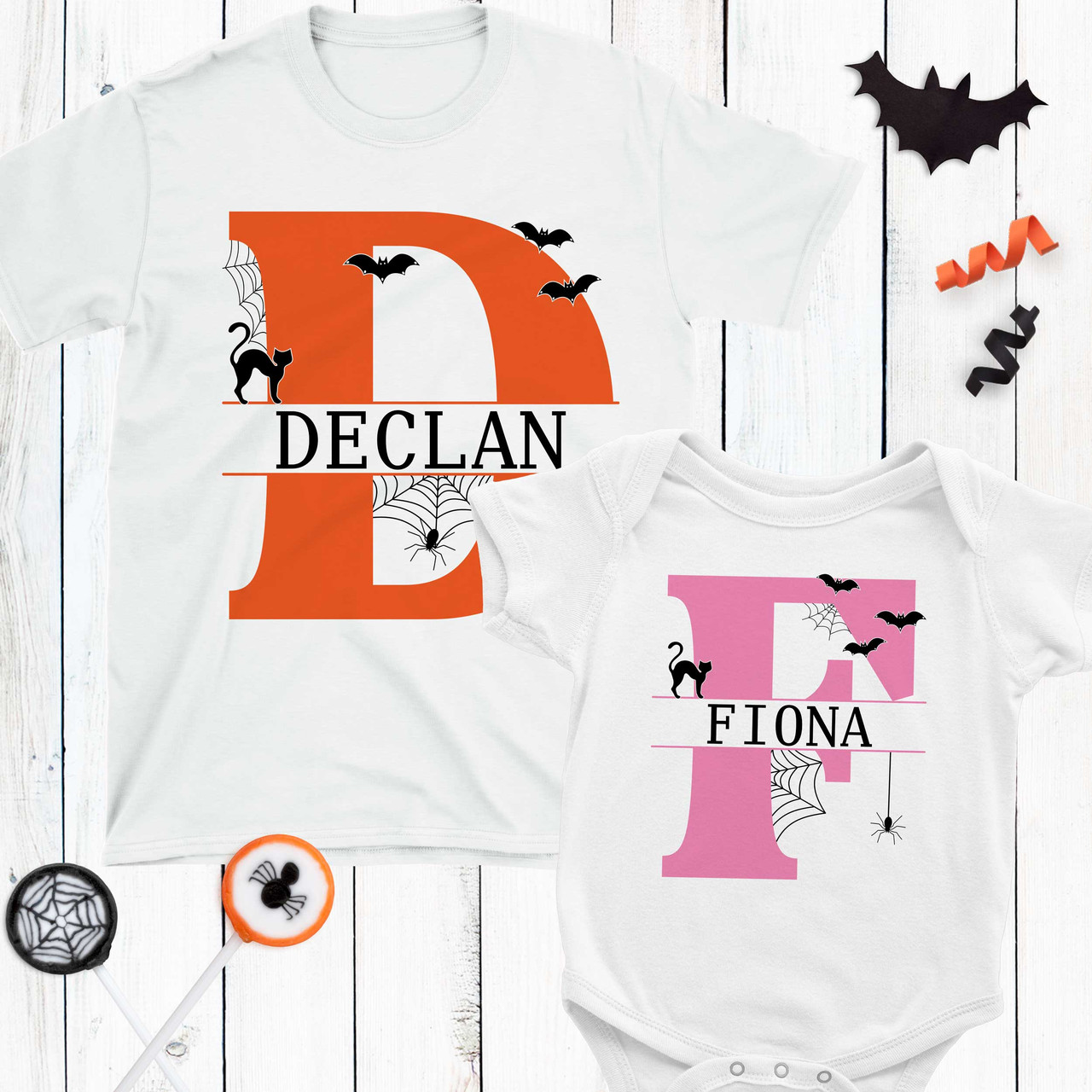 Halloween Monogram Personalized Kids Shirts