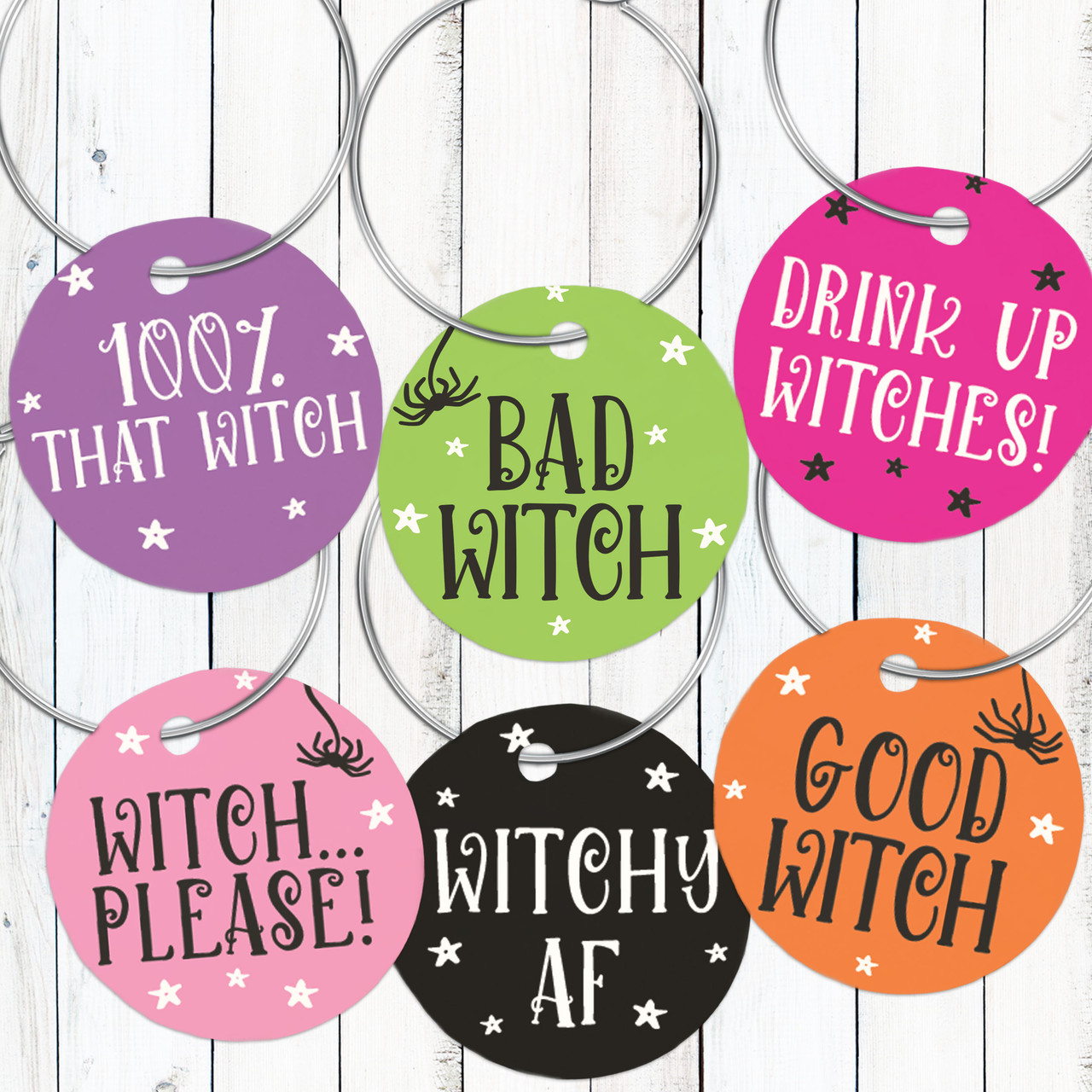 Witchy AF Halloween Wine Charms
