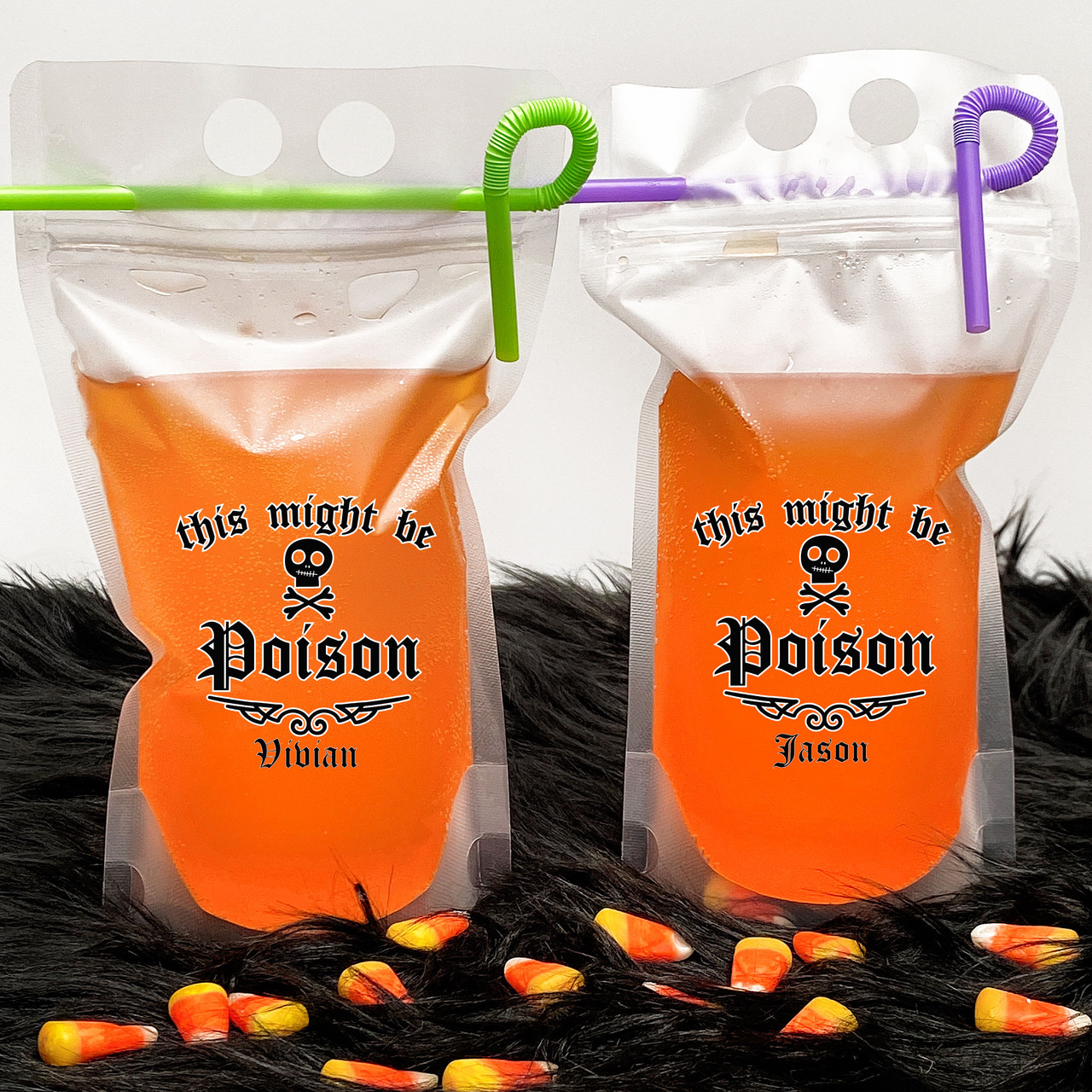 Witchy Halloween Drink Pouches