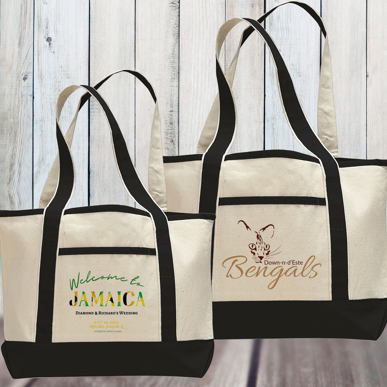 Custom Logo: Beach Tote Bags