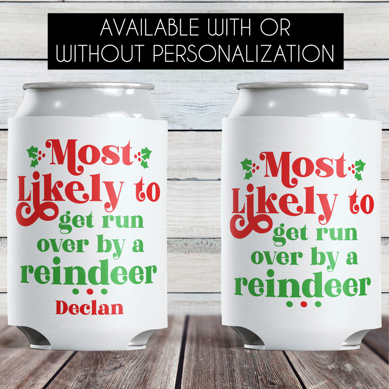 Most Likely To Custom Waterproof Christmas Cup + Favor Labels