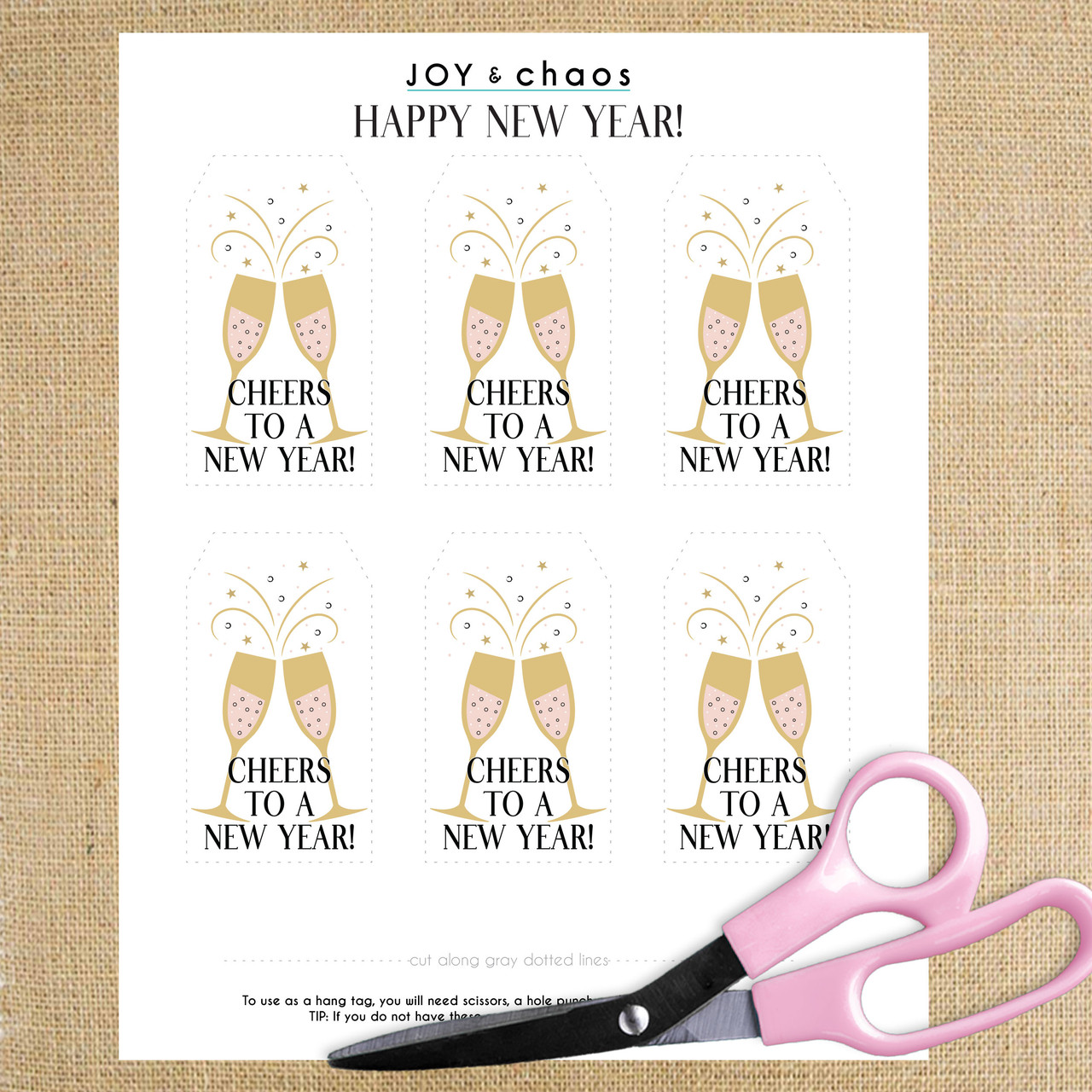 Cheers to a New Year Printable Party Favor Tags (Instant Download) cheers-to-a-new-year-printable-party-favor-tags-instant-download