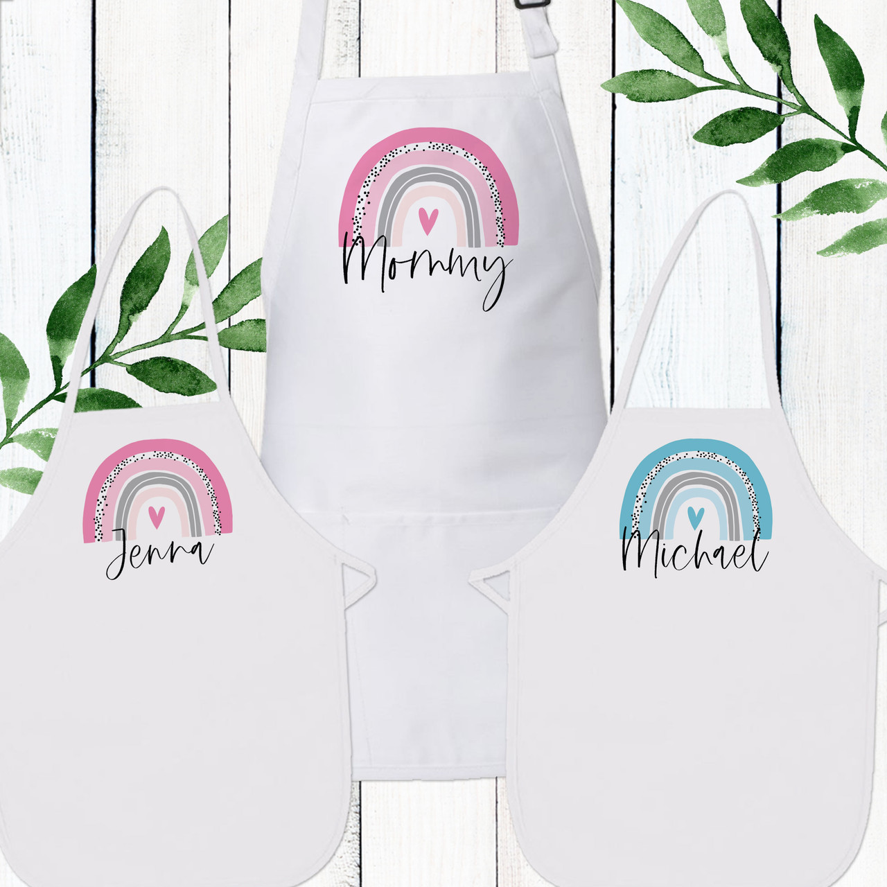 Mother & Daughter Matching Cupcakes Half Apron Set with Optional  Personalization