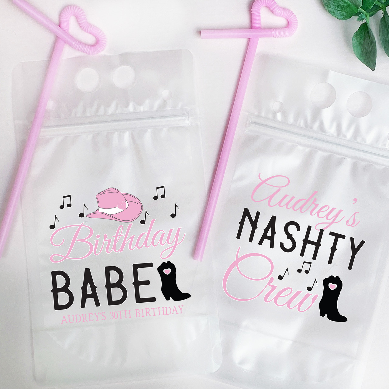 30TH BIRTHDAY Drink Pouches Booze Bags Party Pouches Drink Bags