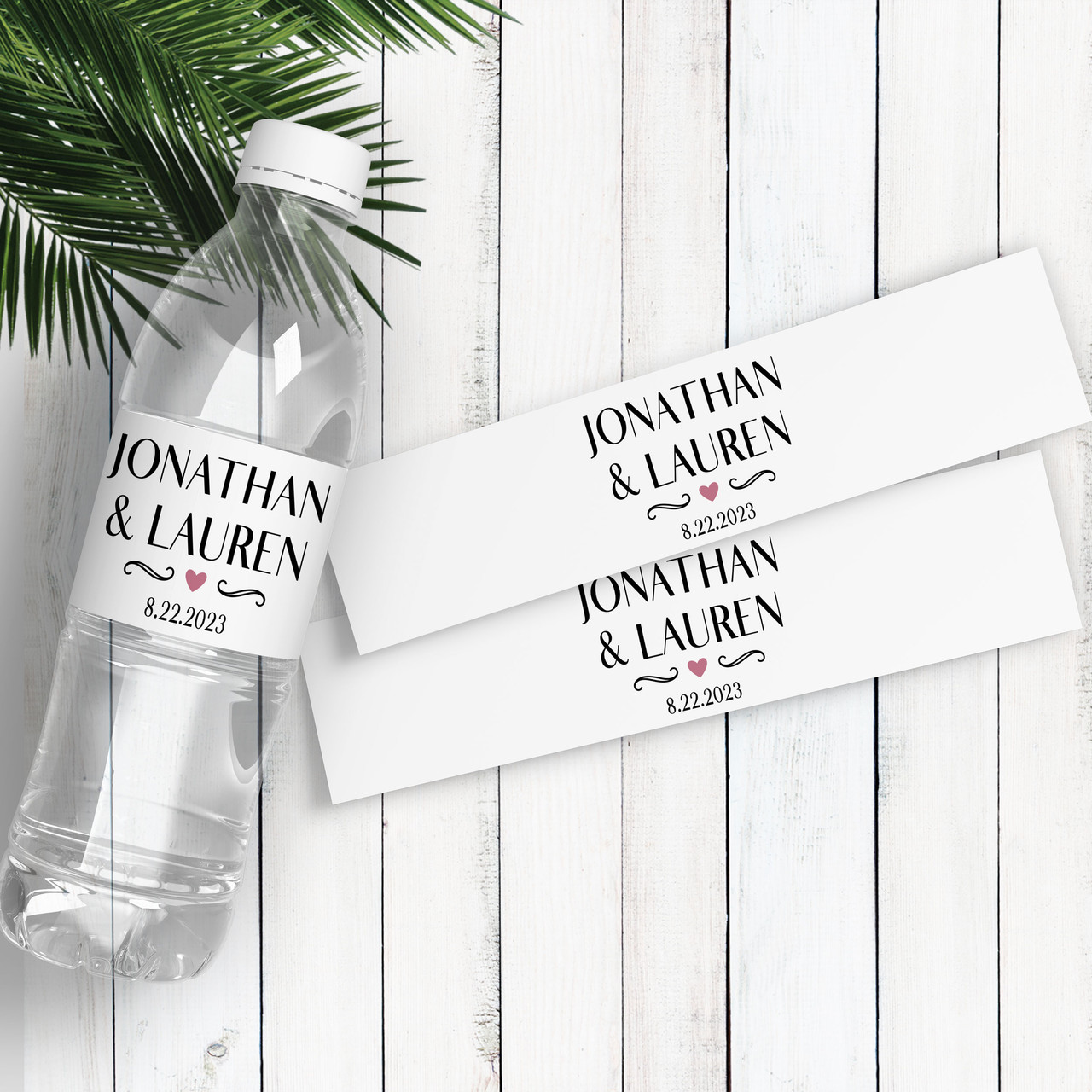 Smitten Custom Wedding Water Bottle Labels