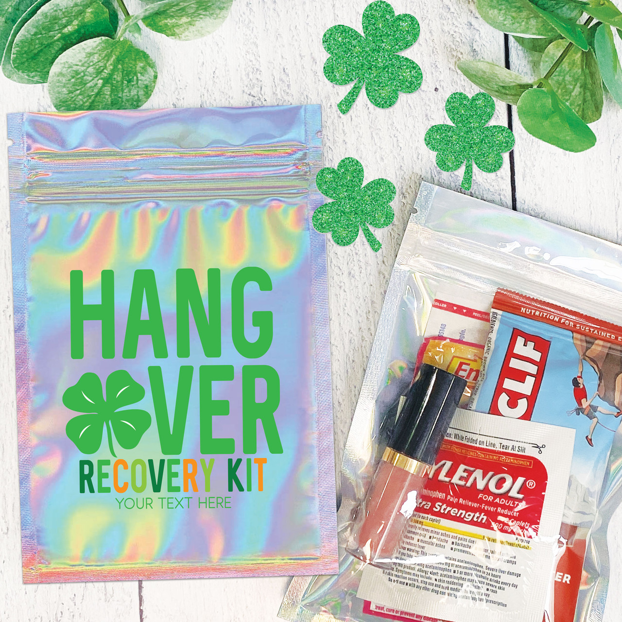 St. Patrick's Day Custom Hangover Recovery Kit Bags