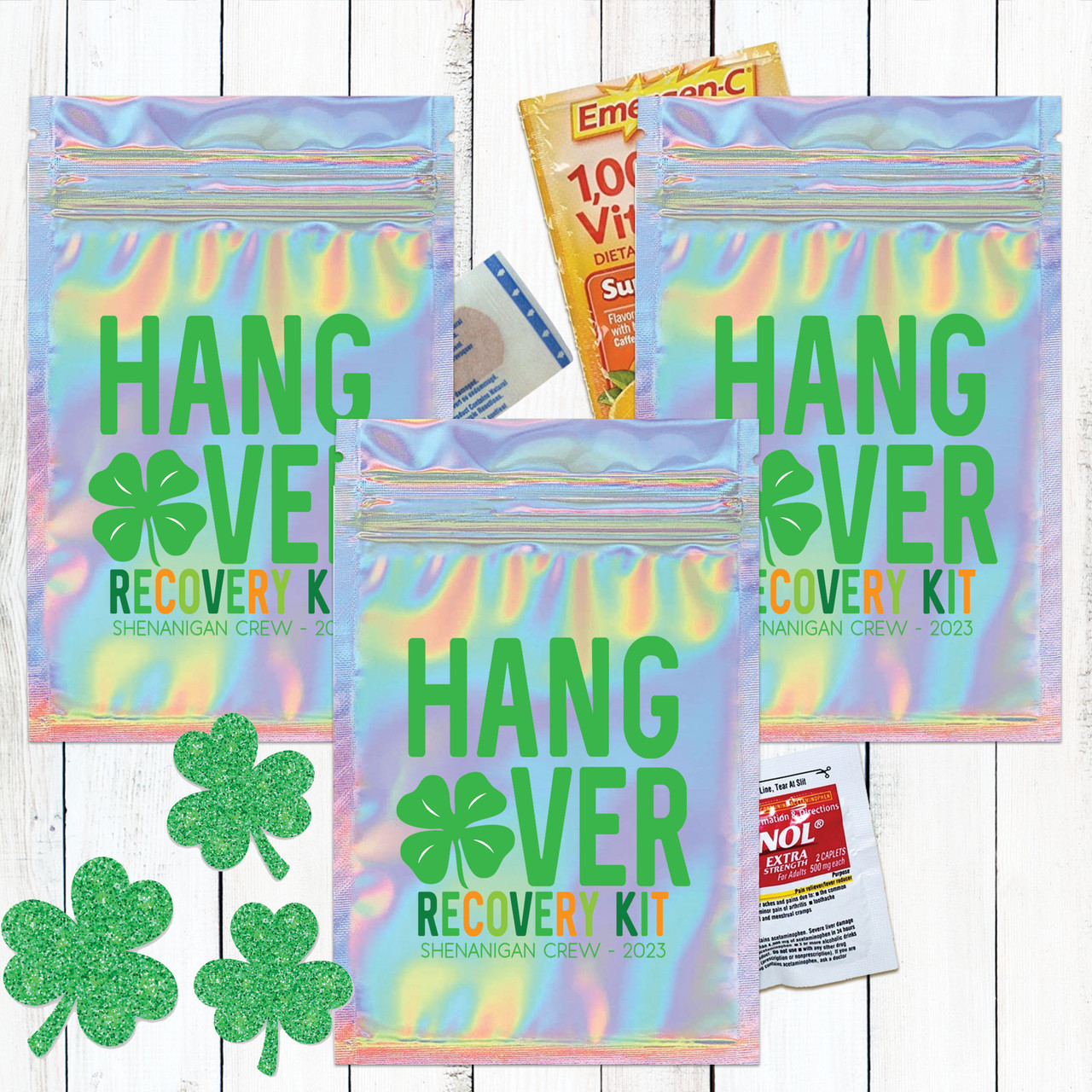 St. Patrick's Day Hangover Kit Resealable Bags