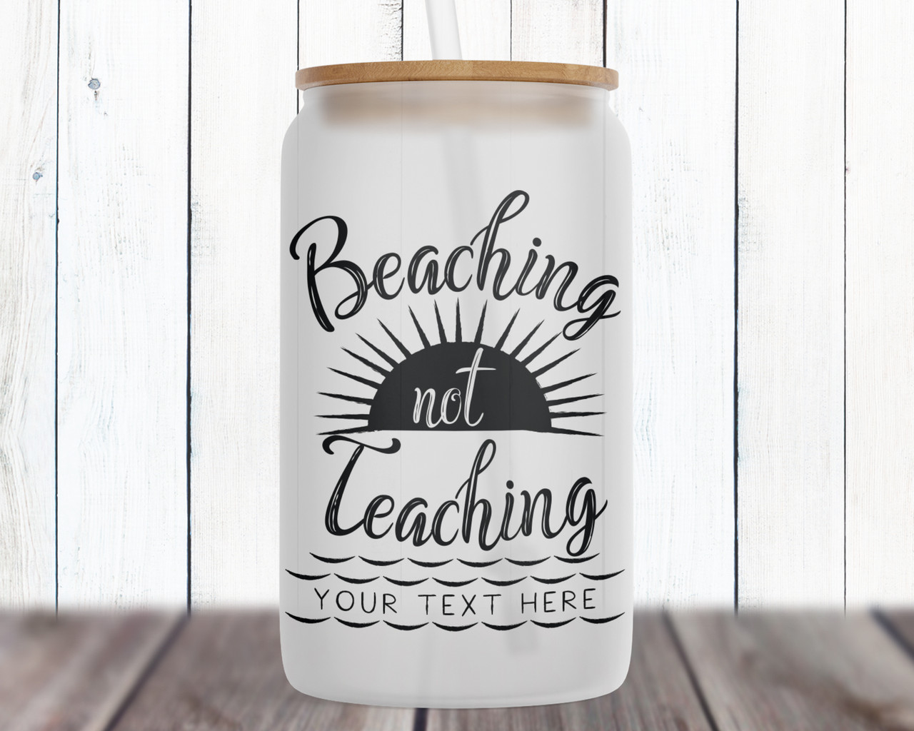 Coffee Teach Repeat Frosted Glass Tumbler