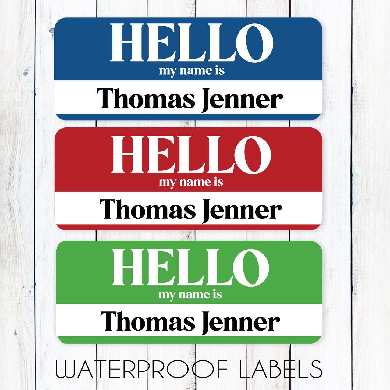 Hello Retro Stars Waterproof Name Labels