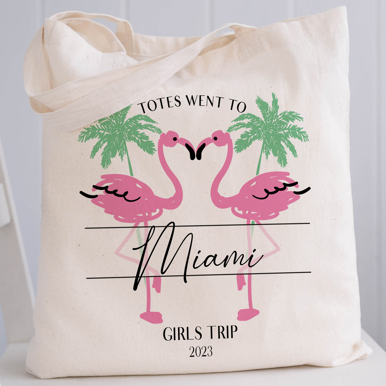 Personalized Drawstring Backpack: Deco Flamingo