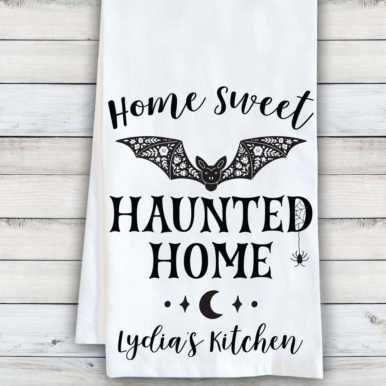 Haunted Hollow Set of 2 Kitchen Towels Happy Haunting Halloween Spooky  Gothic