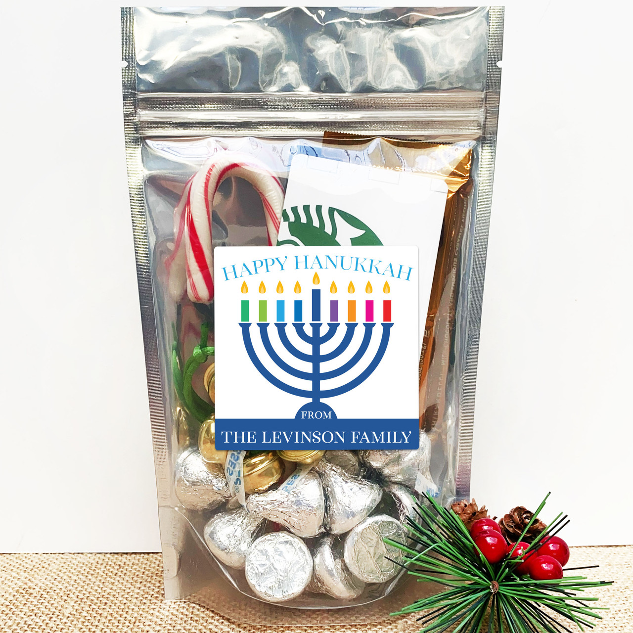 Happy Hanukkah Personalized Gift Stickers