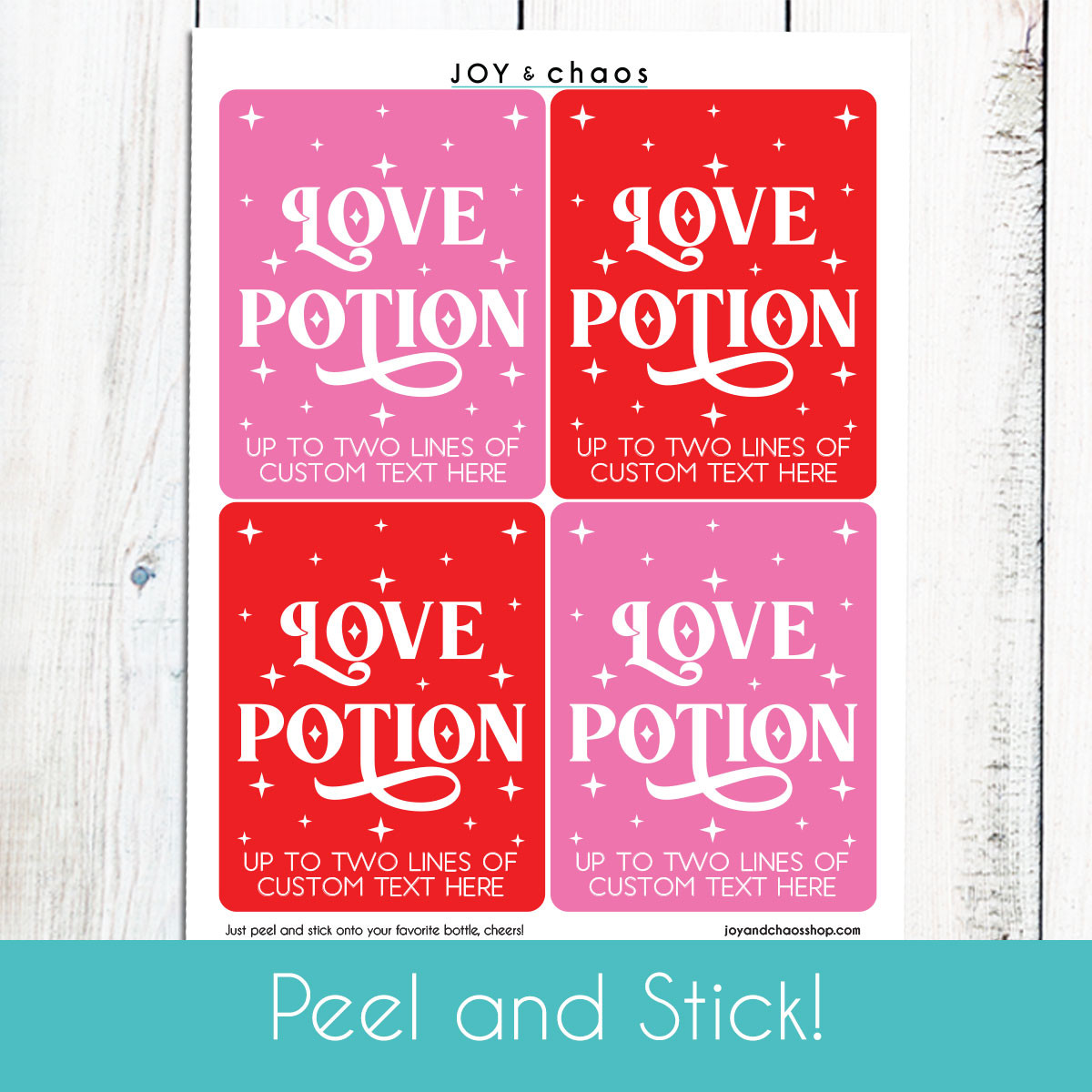 Love Potion Valentine's Day Personalized Wine Labels