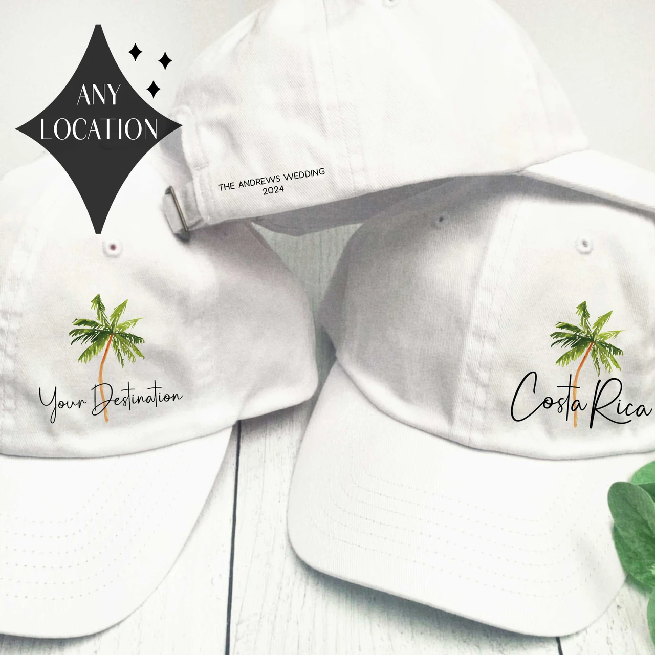 Palm Tree Custom Beach Baseball Hats display picture 1