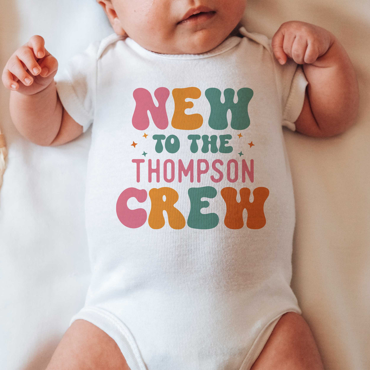 New to the Crew Personalized Baby Girl Bodysuits - Custom Bibs