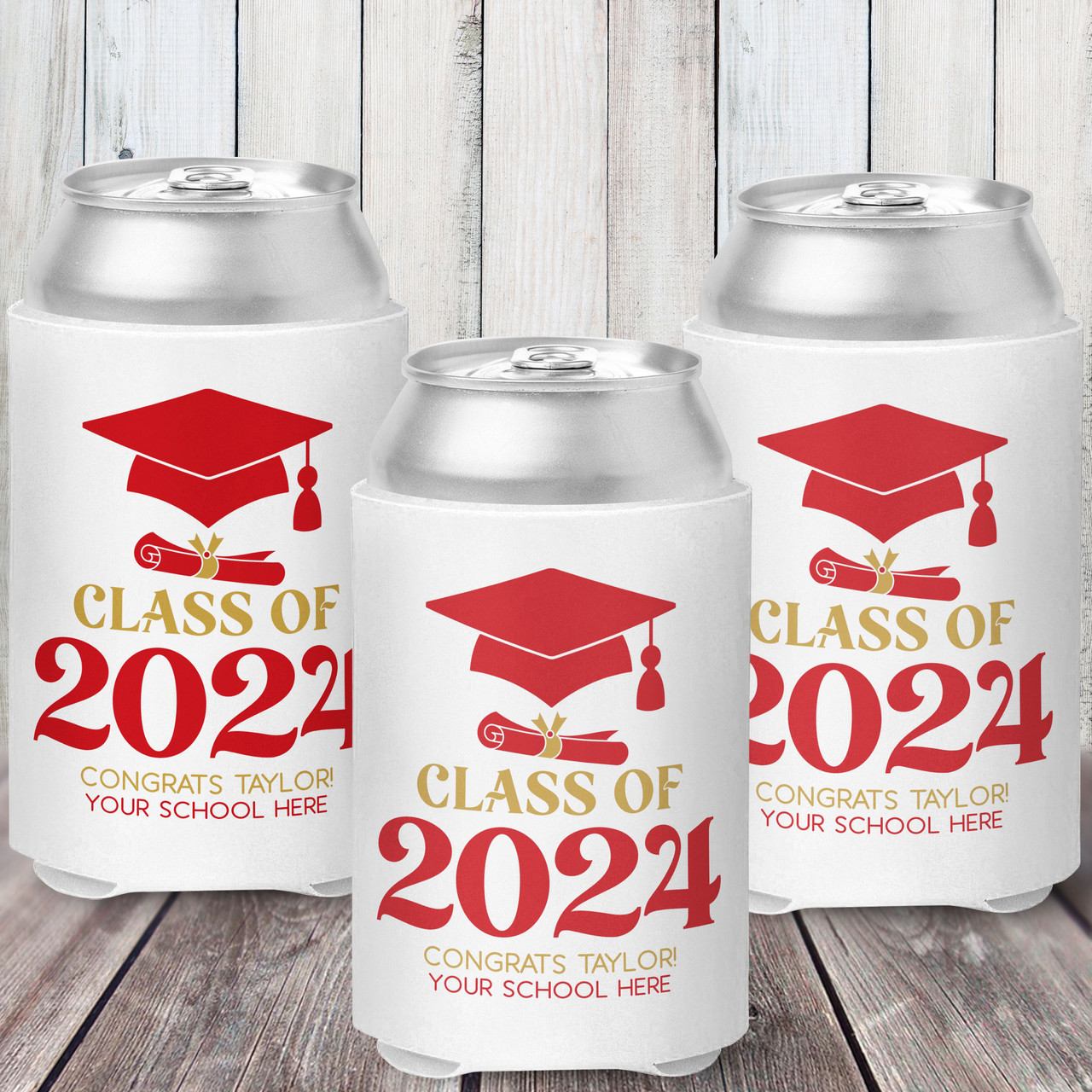Retro Graduation Can Coolers Class of 202X