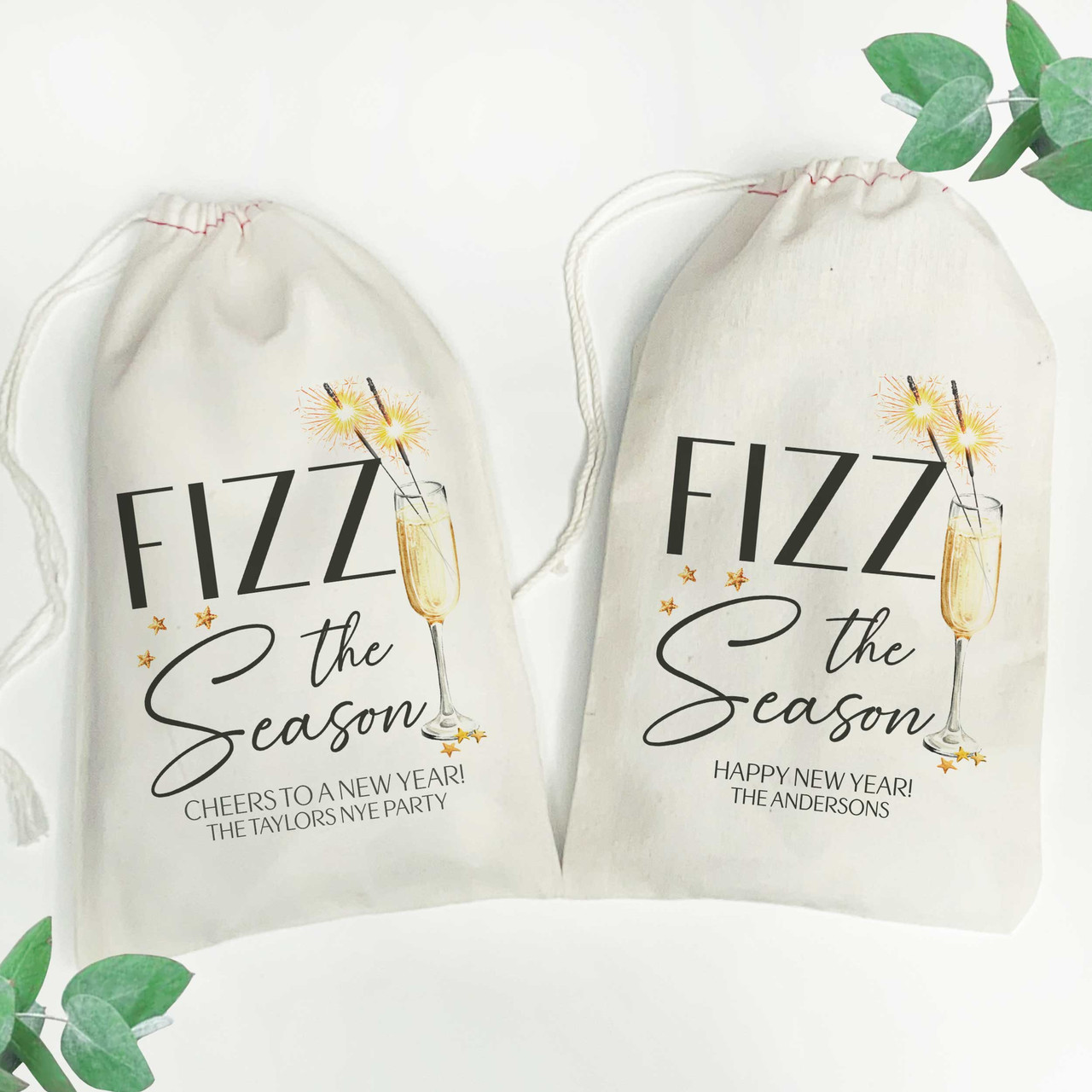 Fizz the Season Personalized NYE Gift Bags
